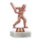 Trophy plastic figure cricket batsman bronze on white marble base 13,0cm