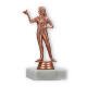 Pokal Kunststofffigur Dartspielerin bronze auf weißem Marmorsockel 14,7cm
