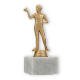 Trophy plastic figure dart player gold metallic on white marble base 16.4cm