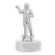Coupe Figurine en plastique Joueur de fléchettes argent métallisé sur socle en marbre blanc 15,4cm