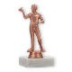 Pokal Kunststofffigur Dartspieler bronze auf weißem Marmorsockel 14,4cm