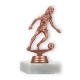 Pokal Kunststofffigur Fußball Damen bronze auf weißem Marmorsockel 13,4cm