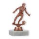 Pokal Kunststofffigur Fußball Herren bronze auf weißem Marmorsockel 13,2cm