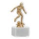 Pokal Kunststofffigur Fußballer goldmetallic auf weißem Marmorsockel 15,4cm
