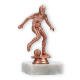 Pokal Kunststofffigur Fußballer bronze auf weißem Marmorsockel 13,4cm