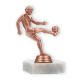 Pokal Kunststofffigur Fußballspieler bronze auf weißem Marmorsockel 13,0cm