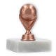 Pokal Kunststofffigur Fußball bronze auf weißem Marmorsockel 8,6cm