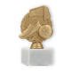Pokal Kunststofffigur Fußball im Kranz goldmetallic auf weißem Marmorsockel 15,0cm
