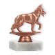 Trophy plastic figure shepherd dog bronze on white marble base 11,5cm