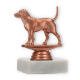 Pokal Kunststofffigur Beagle bronze auf weißem Marmorsockel 10,6cm