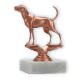 Trophy plastic figure Coonhound bronze on white marble base 11,3cm