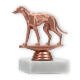 Pokal Kunststofffigur Windhund bronze auf weißem Marmorsockel 10,6cm