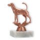 Pokal Kunststofffigur Foxhound bronze auf weißem Marmorsockel 11,4cm