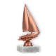 Coupe Figure en plastique bateau à voile bronze sur un socle en marbre blanc 17,0cm