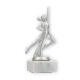 Beker kunststof figuur dansend zilver metallic op wit marmeren voet 17,9cm
