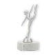 Trophy plastic figure modern dancing silvermetallic on white marble base 17,6cm