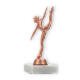 Trophy plastic figure modern dancing bronze on white marble base 16,6cm