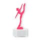 Pokal Kunststofffigur modernes Tanzen pink auf weißem Marmorsockel 18,6cm
