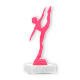 Pokal Kunststofffigur modernes Tanzen pink auf weißem Marmorsockel 16,6cm