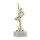 Troféu figura de plástico Jazz Dança ouro sobre base de mármore branco 20,7cm