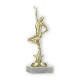 Troféu figura de plástico Jazz Dança ouro sobre base de mármore branco 19,7cm