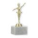 Troféu figura de plástico balerina dourada sobre base de mármore branco 15,4cm