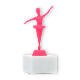Pokal Kunststofffigur Ballerina pink auf weißem Marmorsockel 15,4cm