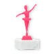 Pokal Kunststofffigur Ballerina pink auf weißem Marmorsockel 14,4cm