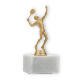 Pokal Kunststofffigur Tennisspieler goldmetallic auf weißem Marmorsockel 14,9cm