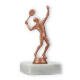 Pokal Kunststofffigur Tennisspieler bronze auf weißem Marmorsockel 12,9cm