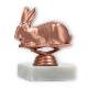 Pokal Kunststofffigur Hase bronze auf weißem Marmorsockel 10,2cm