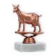 Pokal Kunststofffigur Ziege bronze auf weißem Marmorsockel 12,0cm