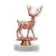 Pokal Kunststofffigur Hirsch bronze auf weißem Marmorsockel 15,3cm