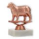 Trophy plastic figure sheep bronze on white marble base 10,8cm