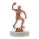 Pokal Kunststofffigur Tischtennisspieler bronze auf weißem Marmorsockel 14,6cm