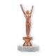 Pokal Kunststofffigur Turnen Herren bronze auf weißem Marmorsockel 18,0cm