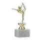 Pokal Kunststofffigur Turnen Damen gold auf weißem Marmorsockel 18,3cm