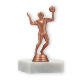 Pokal Kunststofffigur Volleyballspieler bronze auf weißem Marmorsockel 11,9cm