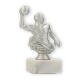 Trophy plastic figure water polo player silvermetallic on white marble base 15,3cm