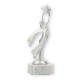 Victory Figure Victoria argent métallique sur socle en marbre blanc 21.5cm