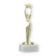 Trophy plastic figure star Venus gold on white marble base 20.8cm