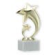 Trophy plastic figure star Pluto gold on white marble base 18.2cm