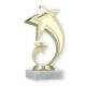 Trophy plastic figure star Pluto gold on white marble base 16.2cm