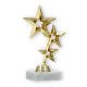 Trofeo figura de plástico estrella Júpiter oro sobre base de mármol blanco 17,2cm