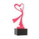 Pokal Kunststofffigur Modern Dance pink auf schwarzem Marmorsockel 19,5cm