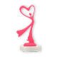 Pokal Kunststofffigur Modern Dance pink auf weißem Marmorsockel 17,5cm