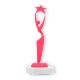 Trofeo figura de plástico estrella Venus rosa sobre base de mármol blanco 19.8cm
