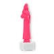 Troféu figura de plástico rainha da beleza cor-de-rosa sobre base de mármore branco 24,7cm