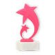 Trophy plastic figure star Pluto pink on white marble base 17,2cm