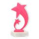 Trophy plastic figure star Pluto pink on white marble base 16,2cm